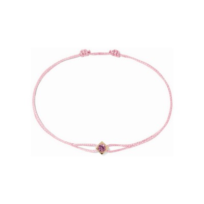 Bracelet sur cordon dinh van Le Cube Diamant en or jaune et saphir rose