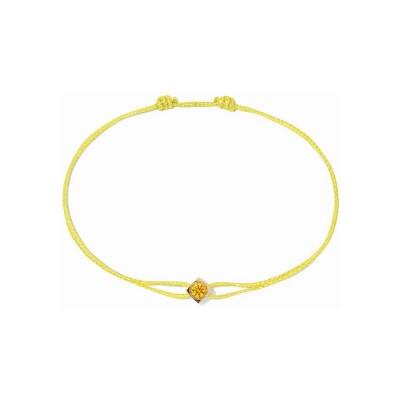 Bracelet sur cordon dinh van Le Cube Diamant en or jaune et saphir jaune