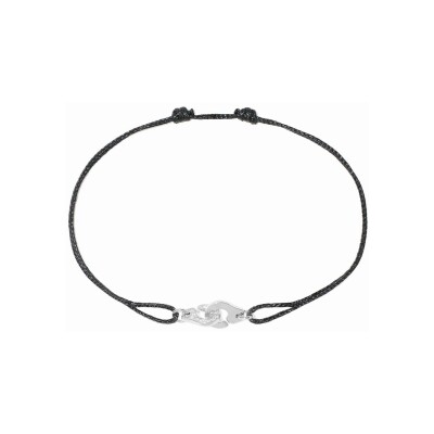 Bracelet sur cordon Menottes dinh van R6.5 en or blanc et diamants