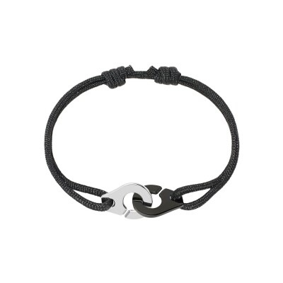Bracelet sur cordon dinh van Menottes dinh van en acier et titane noir, moyen modèle