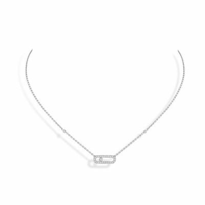 Collier Messika Move Uno pavé en or blanc et diamants