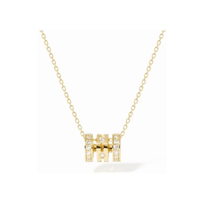 Pendentif dinh van Pulse en or jaune et diamants 0.23ct, petit modèle