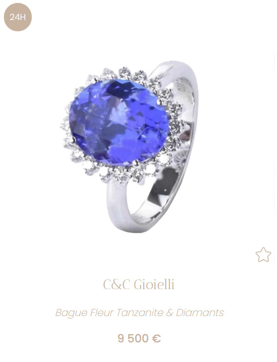 bague fleur tanzanite et diamant - C&C Gioielli