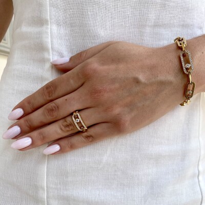 Bague Messika Move Link en or blanc et diamants