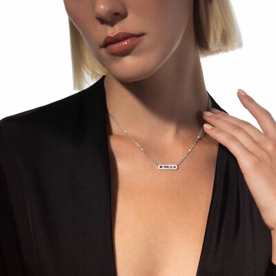 Collier Messika Baby Move en or blanc et diamants