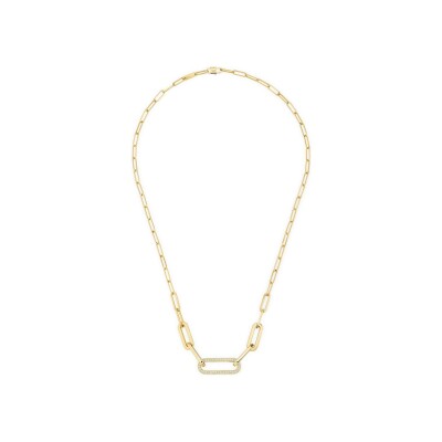 Collier dinh van Maillon moyen modèle en or jaune et diamants