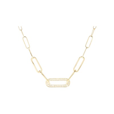 Collier dinh van Maillon petit modèle en or jaune et diamants