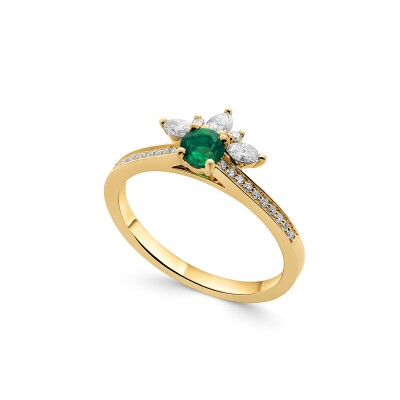Solitaire Livia Emeraude & Diamants
