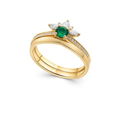 Solitaire Livia Emeraude & Diamants