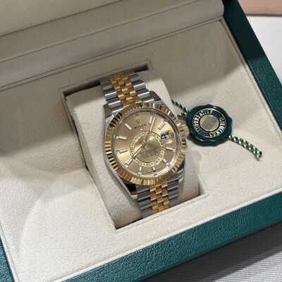 Sky-Dweller Oyster, 42 mm, acier Oystersteel et or jaune