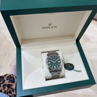 Montre Oyster, 41 mm, acier Vert