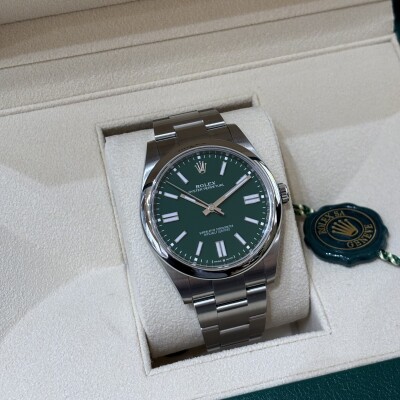 Montre Oyster, 41 mm, acier Vert