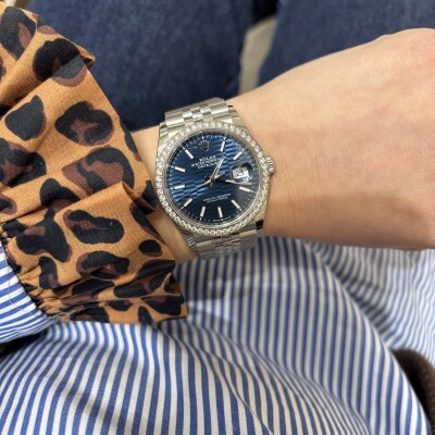 Montre Datejust 36 Bleu Cannelé