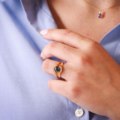 Bague Saphir & Diamants