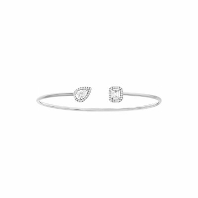 Bracelet Messika My Twin Toi & Moi en or blanc et diamants 2x0.15ct