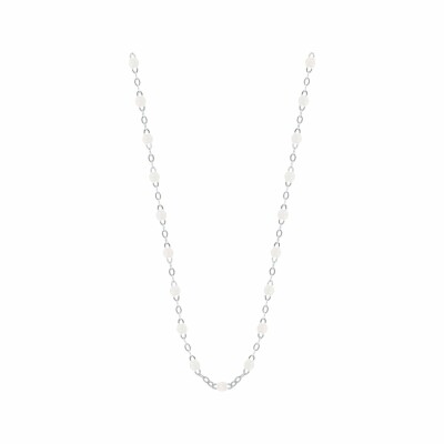 Collier Gigi Clozeau Classique en or blanc et résine blanche, 42cm