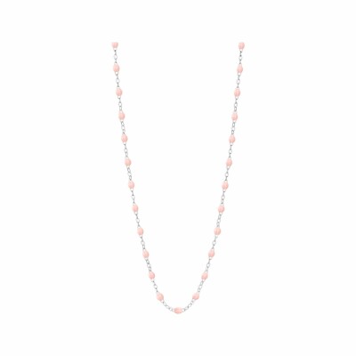 Collier Gigi Clozeau Classique en or blanc et résine rose bébé, 42cm