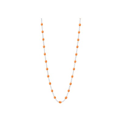 Collier Gigi Clozeau Classique en or blanc et résine mandarine, 42cm