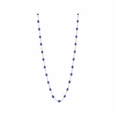 Collier Gigi Clozeau Classique en or blanc et résine bleuet, 42cm
