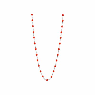 Collier Gigi Clozeau Classique en or blanc et résine corail, 42cm