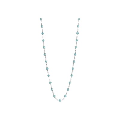 Collier Gigi Clozeau Classique en or blanc et résine aqua, 42cm