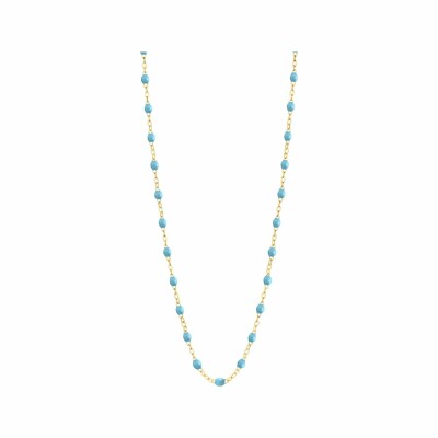 Collier Gigi Clozeau Classique en or jaune et résine turquoise vert, 42cm