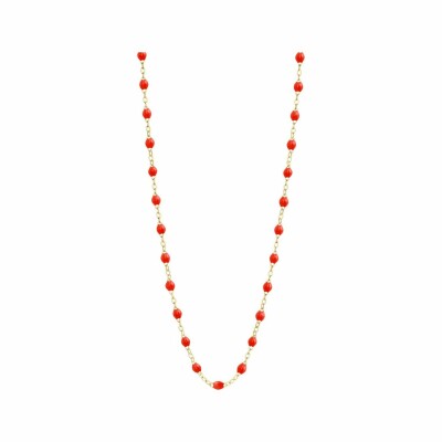 Collier Gigi Clozeau Classique en or jaune et résine corail, 42cm