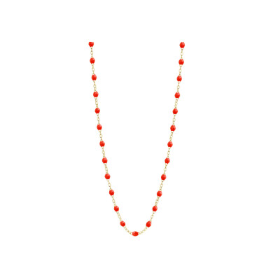 Collier Gigi Clozeau Classique en or jaune et résine corail, 50cm