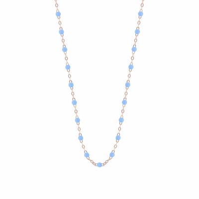 Collier Gigi Clozeau Classique en or rose et résine bleu ciel, 42cm