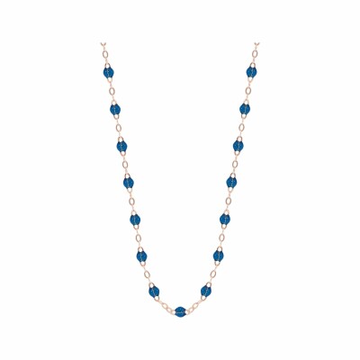 Collier Gigi Clozeau Classique en or rose et résine bleu fluo, 42cm