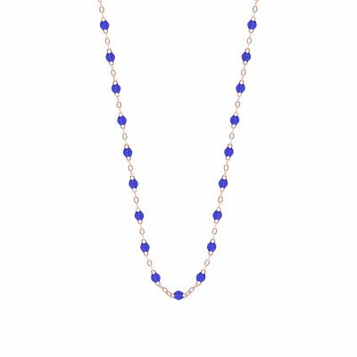 Collier Gigi Clozeau Classique en or rose et résine bleu de prusse, 42cm