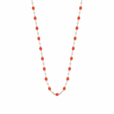 Collier Gigi Clozeau Classique en or rose et résine orange fluo, 42cm