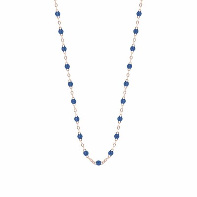 Collier Gigi Clozeau Classique en or rose et résine bleu saphir, 42cm