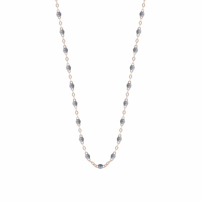 Collier Gigi Clozeau Classique en or rose et résine gris souris, 42cm