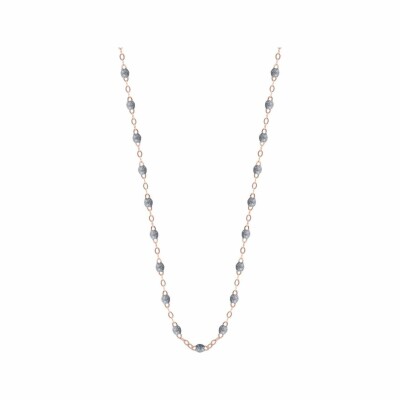 Collier Gigi Clozeau Classique en or rose et résine gris souris, 50cm