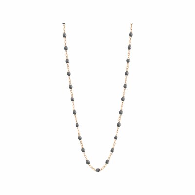 Collier Gigi Clozeau Classique en or rose et résine gris foncé, 42cm