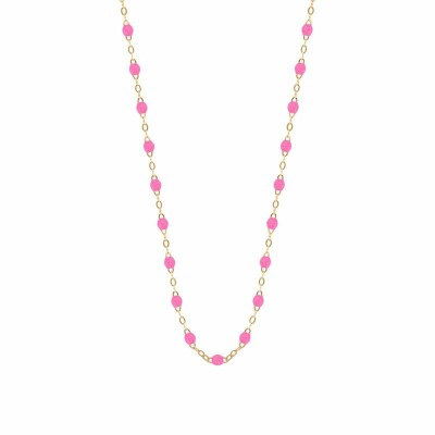 Collier Gigi Clozeau Classique en or rose et résine rose fluo, 50cm
