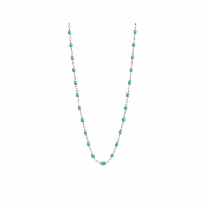 Collier Gigi Clozeau Classique en or rose et résine turquoise vert, 42cm