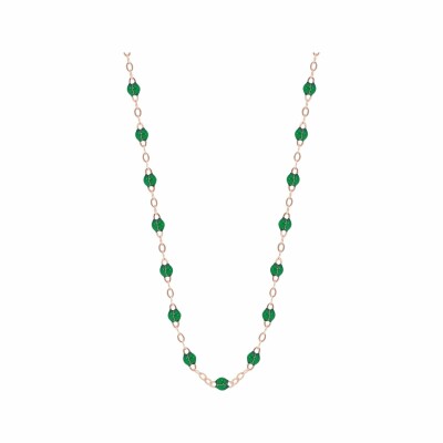 Collier Gigi Clozeau Classique en or rose et résine émeraude, 50cm