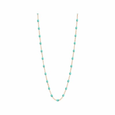 Collier Gigi Clozeau Classique en or rose et résine vert eau, 42cm