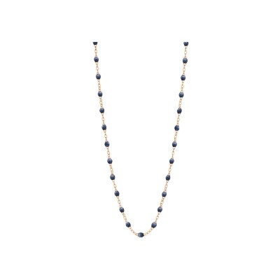 Collier Gigi Clozeau Classique en or rose et résine bleu nuit, 42cm