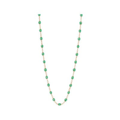 Collier Gigi Clozeau Classique en or rose et résine menthe, 42cm
