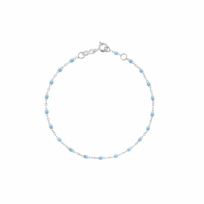 Bracelet Gigi Clozeau Classique en or blanc et résine turquoise bleu, 17cm