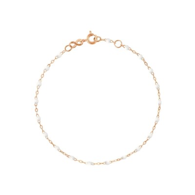 Bracelet Gigi Clozeau Classique en or rose et résine blanche, 19cm