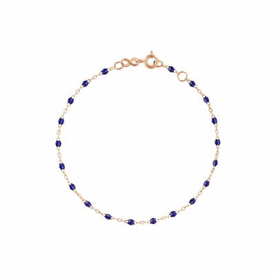Bracelet Gigi Clozeau Classique en or rose et résine bleu prusse, 18cm