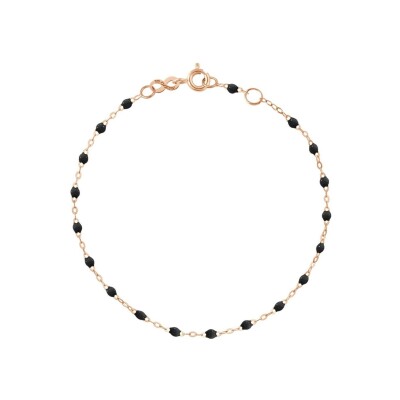 Bracelet Gigi Clozeau Classique en or rose et résine noire, 18cm
