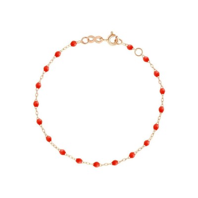Bracelet Gigi Clozeau Classique en or rose et résine corail, 19cm