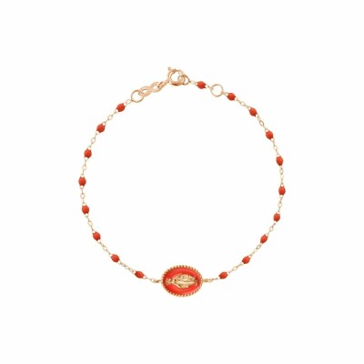 Bracelet Gigi Clozeau Madone en or rose et résine corail, 17cm