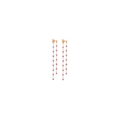 Boucles d'oreilles Gigi Clozeau Classique en or rose et résine galaxy