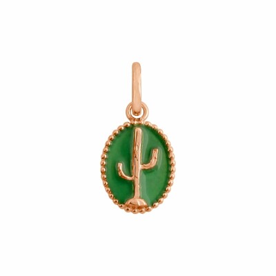 Pendentif Gigi Clozeau Cactus en or rose et résine verte
